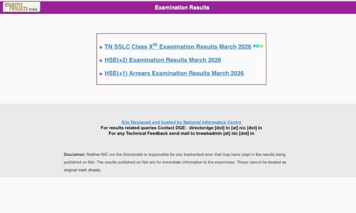Tamil Nadu Class 10th Result 2026 Declared: Access Your SSLC Marks Easily