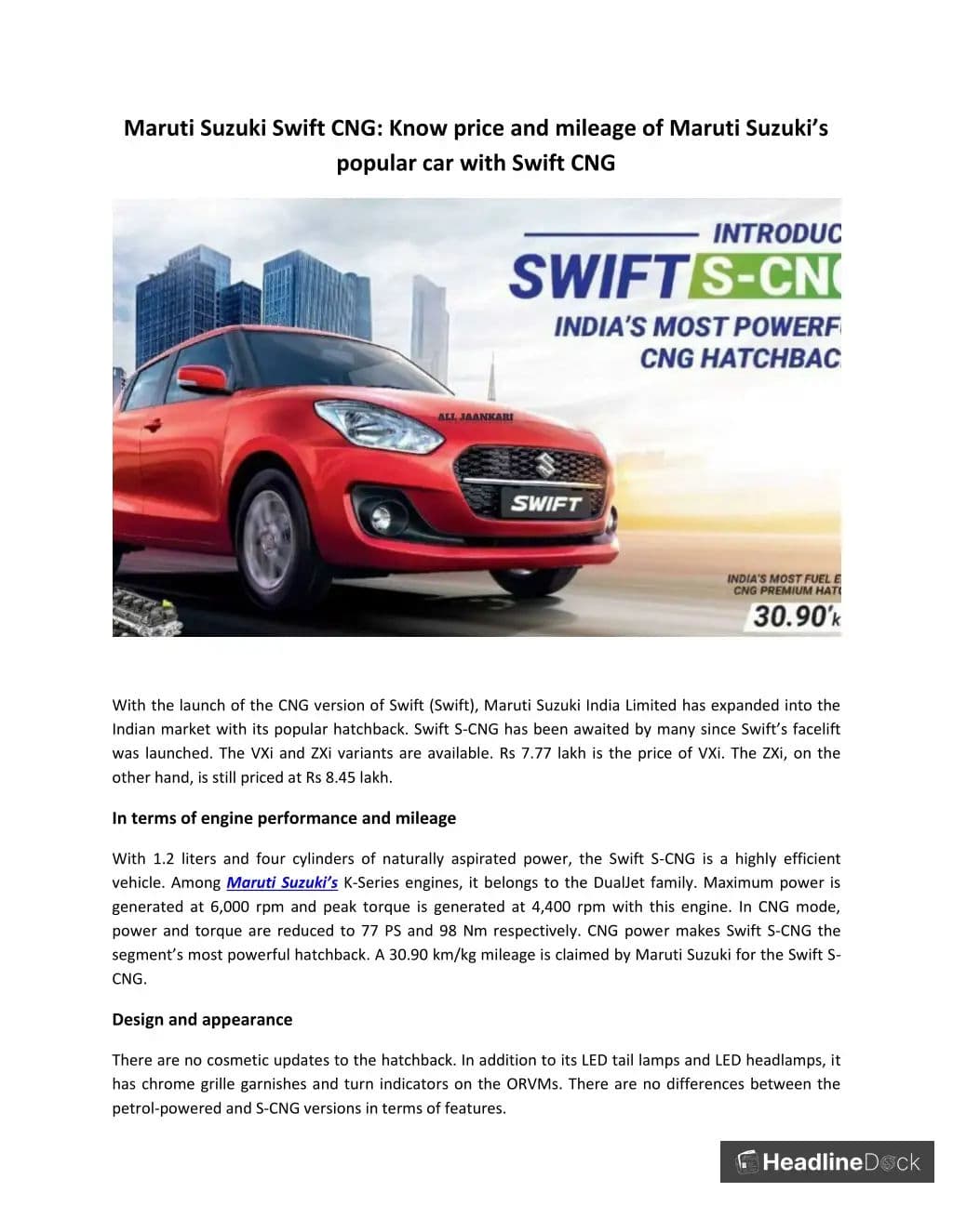 Maruti Suzuki Swift CNG: 2026 Price Analysis