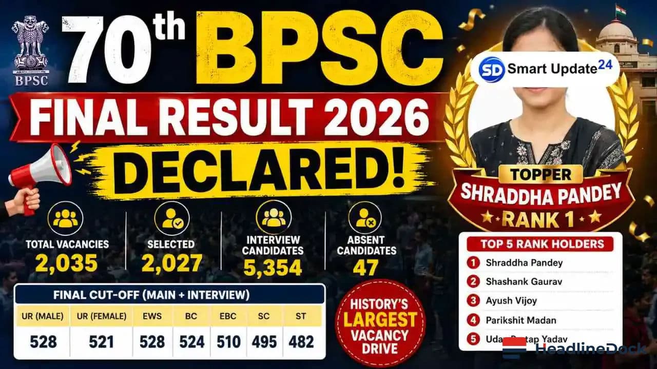 BPSC 70th CCE Final Result 2026 Out: Check Topper List and Scorecard