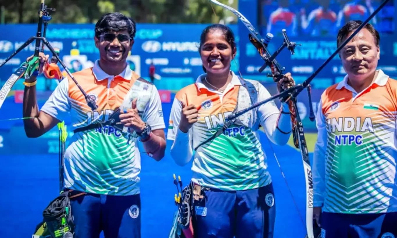 India Clinches Archery World Cup Mixed Team Gold in Stunning Victory Over Korea