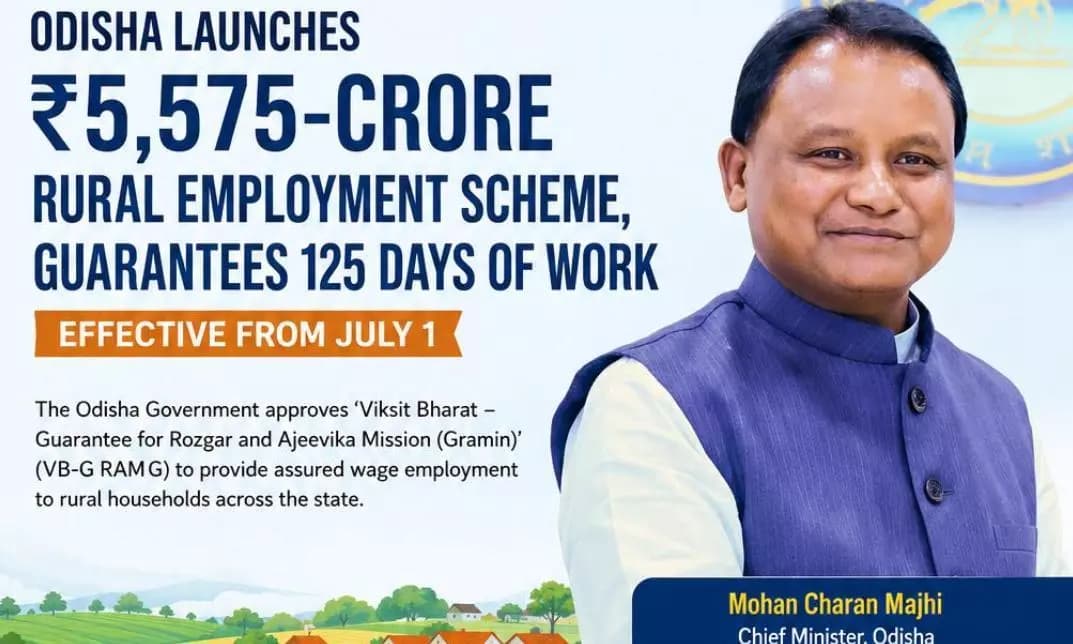Odisha Launches Rs 5,575-Crore Rural Employment Scheme Offering 125 Days Guaranteed Work