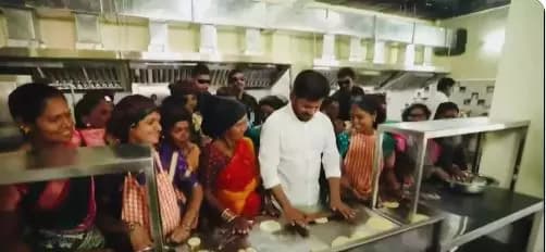 A. Revanth Reddy Joins School Kitchen Staff, Preparing Chapatis at Telangana Public School