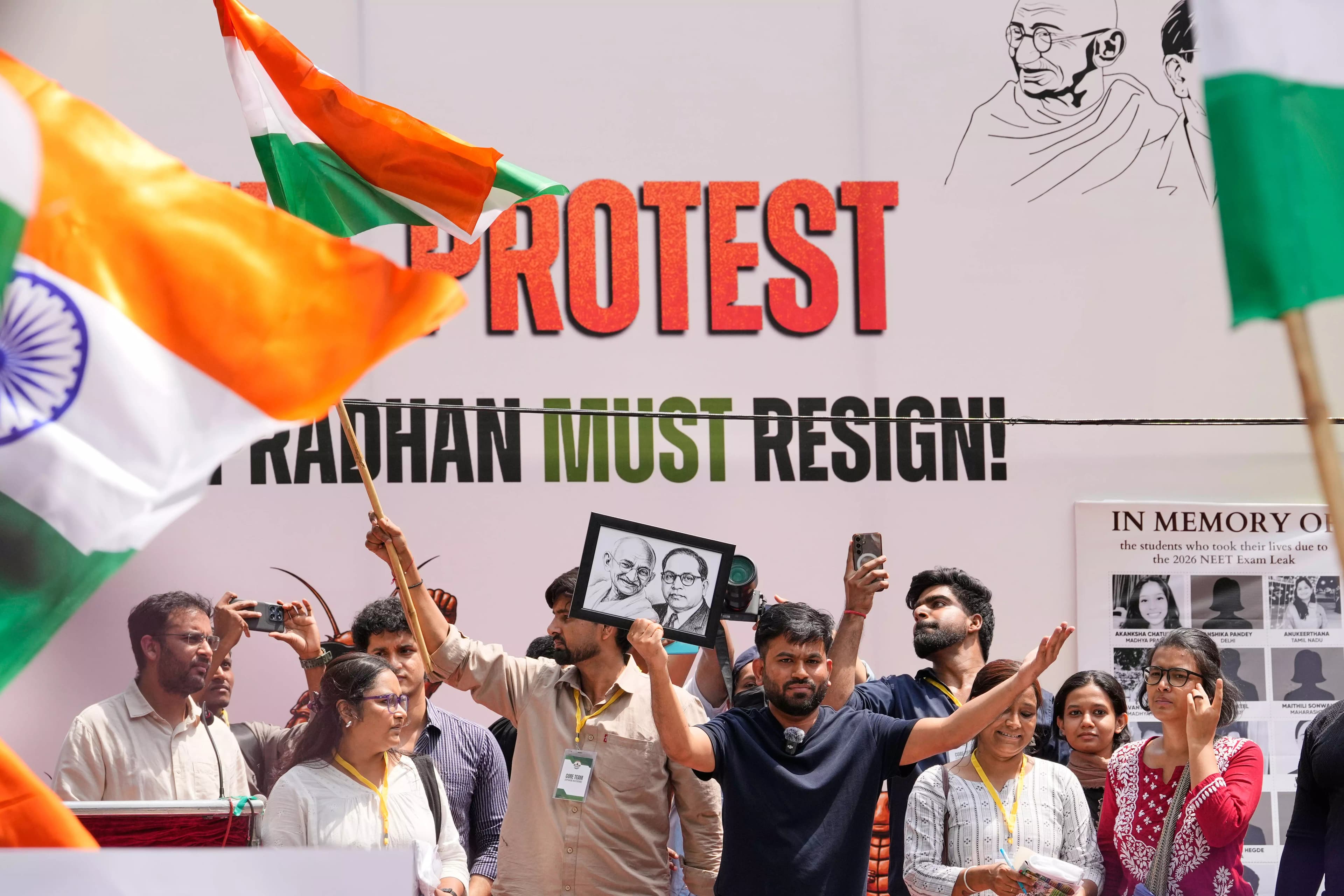 Youth Activists Rally at Jantar Mantar Demanding Accountability Over Exam Irregularities