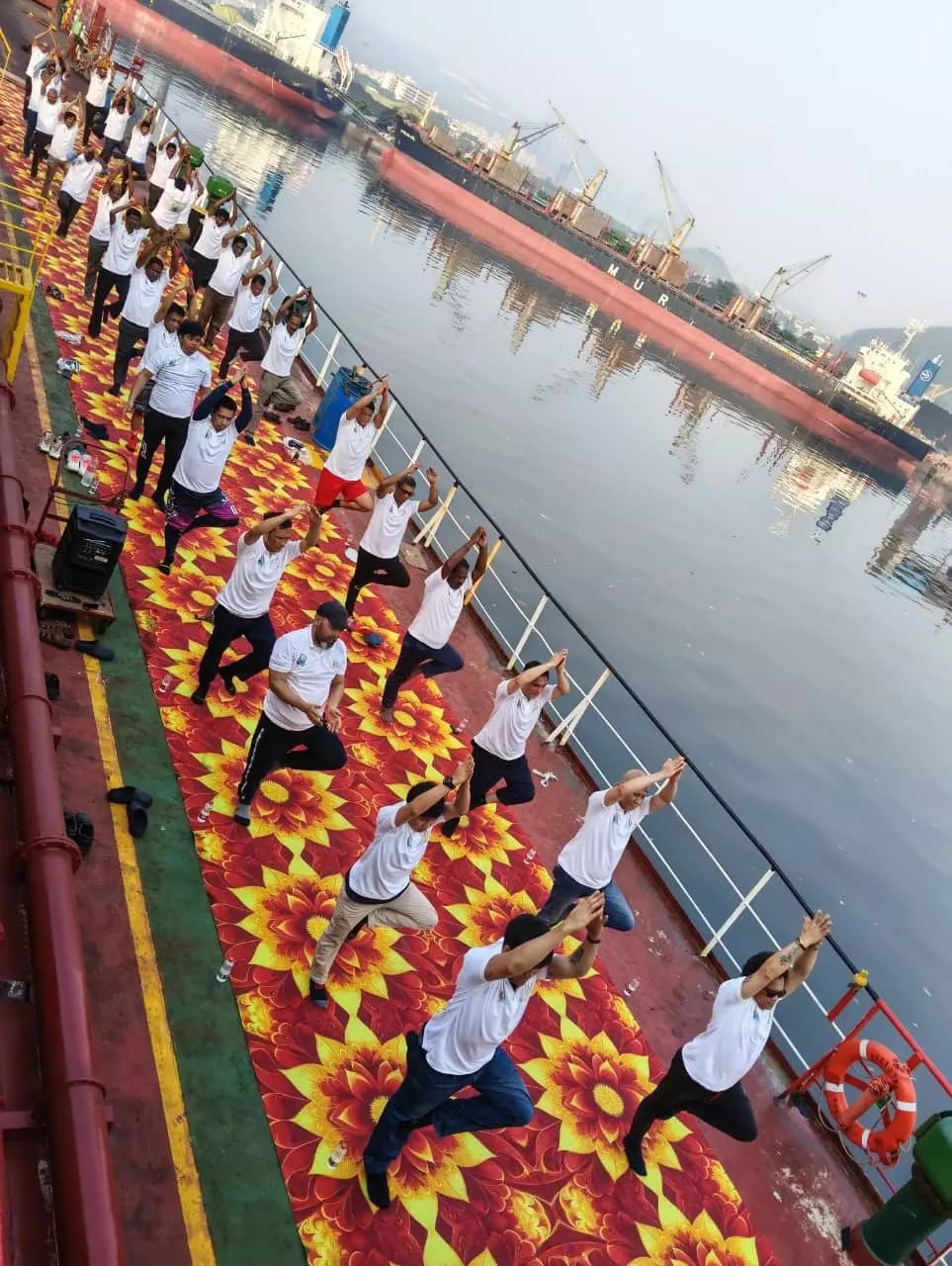 VPA Hosts Special International Day of Yoga Session on Foreign Vessel MV Alonissos