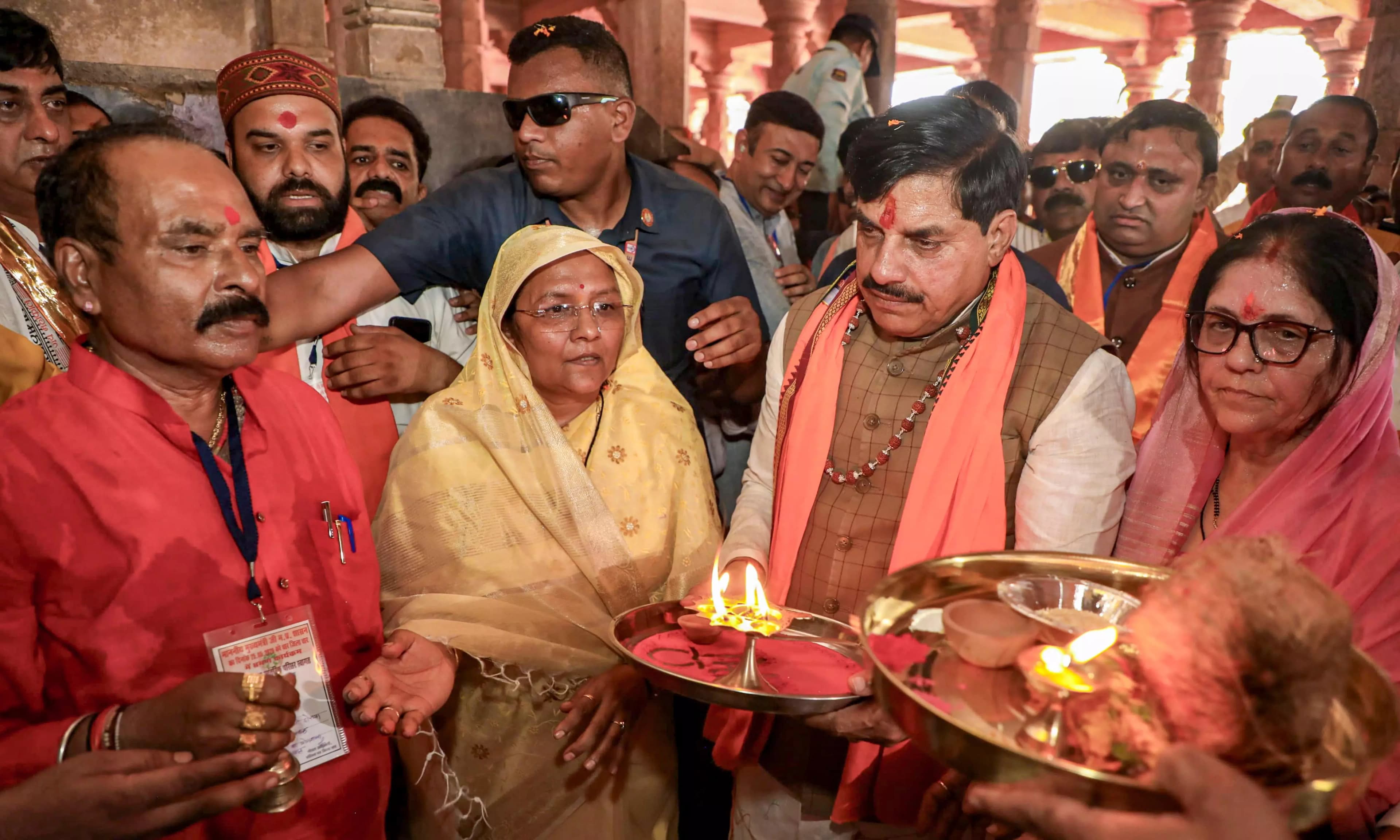 CM Yadav Honors Goddess Saraswati at Bhojshala Temple