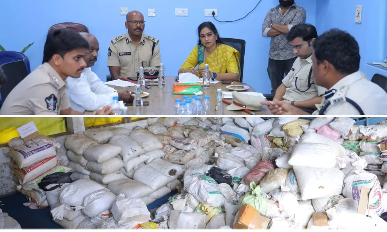 Over 20,000 Kg of Seized Ganja Destroyed in Andhra Pradesh Anti-Drug Operation